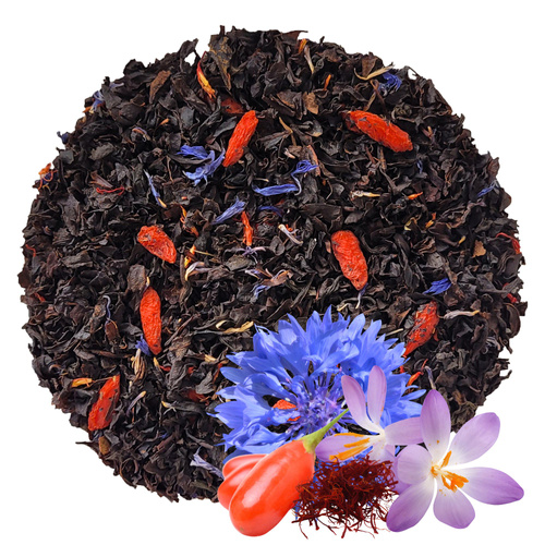 Herbata czarna Ceylon - Złoto Tybetu 50 g - szlachetny szafran goja bławatek