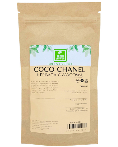 Herbata owocowa Coco Chanel 100 g - papaja ananas kokos truskawka piwonia Moc Owoców