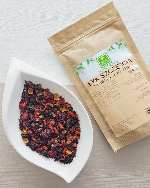 Herbata owocowa z hibiskusem Łyk Szczęścia 100 g - hibiskus róża żurawina rokitnik goji