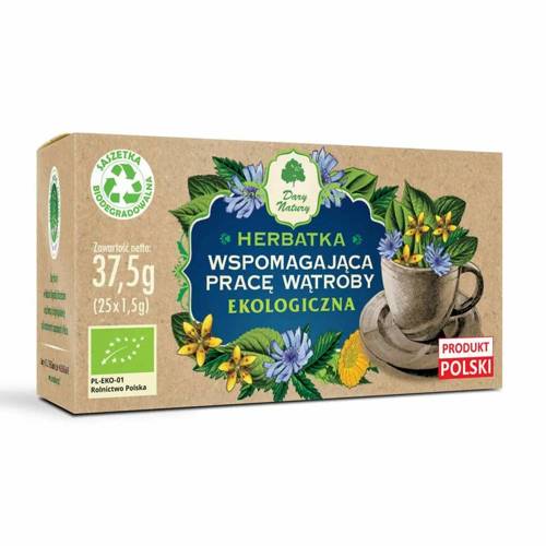 Herbata wspomagająca pracę wątroby Ekologiczna 25x 1,5 g - Dary Natury