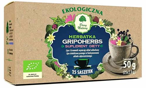 Herbatka Gripoherbs 50 g (25x 2 g) Dary Natury - suplement diety