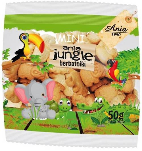 Herbatniki zwierzątka Mini Jungle 50 g - Ania 1990