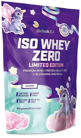 Izolat białka WPI BioTech USA Iso Whey Zero UNICORN 500 g - suplement diety