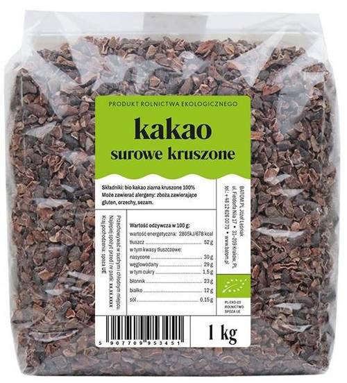 Kakao surowe kruszone ekologiczne BIO 1 kg - Batom