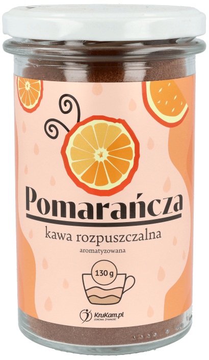 Kawa rozpuszczalna Pomarańczowa Bez Cukru 130 g - Krukam