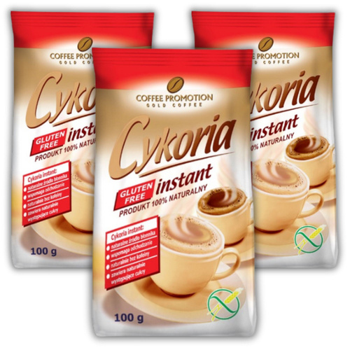 Kawa zbożowa Cykoria Instant bezglutenowa Coffee Promotion - Zestaw 3x 100 g