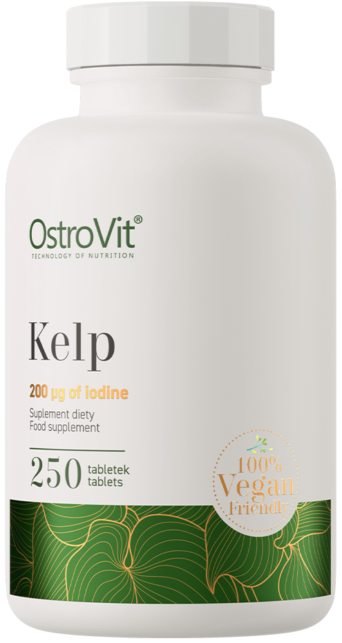 Kelp Jod 200 µg 250 tabletki OstroVit VEGE - suplement diety Algi morskie