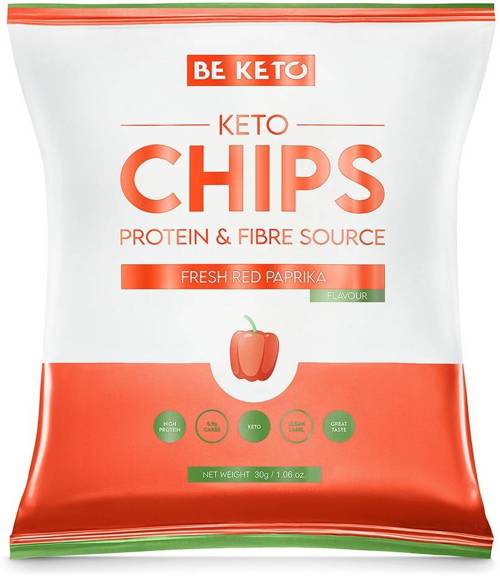 Keto Chipsy Świeża Czerwona Papryka 30 g BeKeto Chips