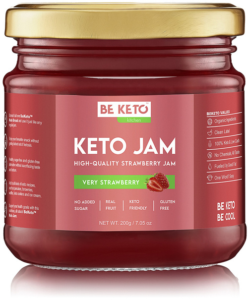 Keto Dżem Bardzo Truskawkowy bez cukru 200 g BeKeto Jam Very Strawberry