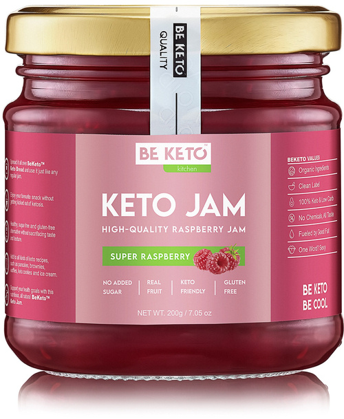 Keto Dżem Super Malina bez cukru 200 g BeKeto Jam Super Raspberry