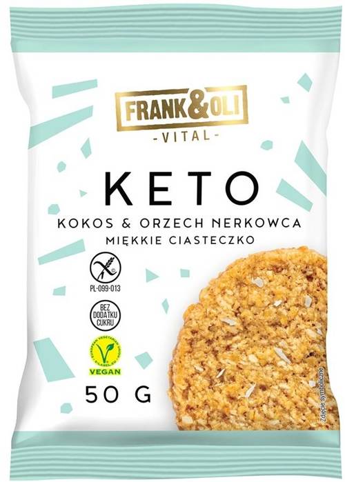 Keto ciastko miękkie kokos i orzech nerkowca 50 g - Frank&Oli