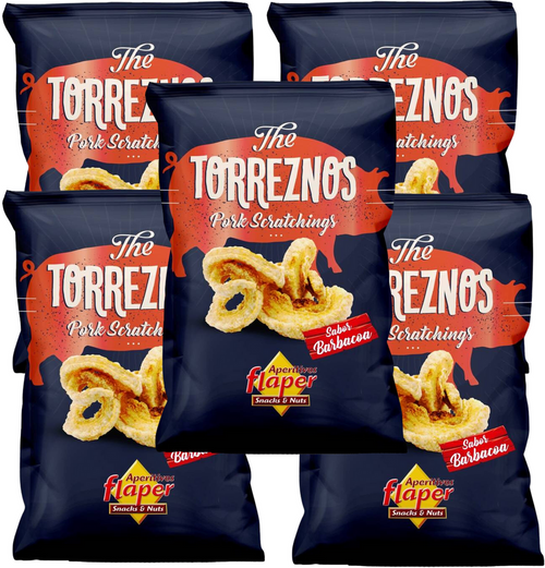 Keto skwarki wieprzowe w przyprawach Torreznos 5x 45 g Aperitivos Flaper Zestaw