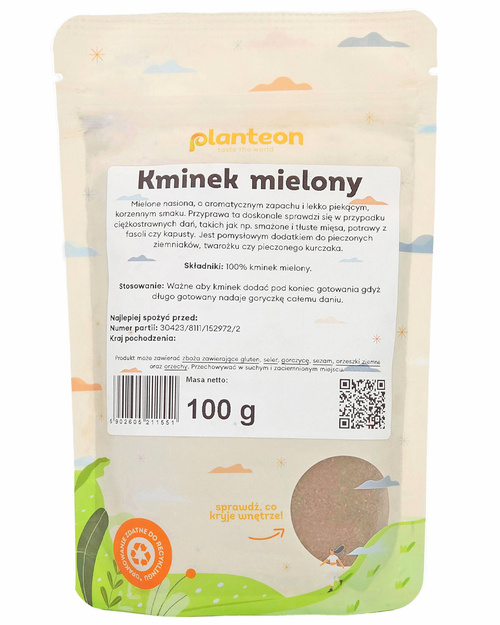 Kminek mielony 100 g Planteon - aromatyczna przyprawa naturalna