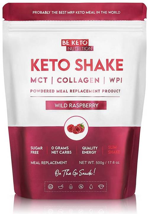 Koktajl MCT Kolagen WPI Dzika Malina 500 g BeKeto Diet Keto Shake - suplement diety