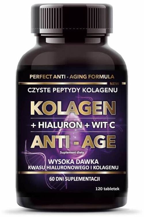 Kolagen Anti-Age Hialuron + Witamina C 120 tabletek Intenson - suplement diety