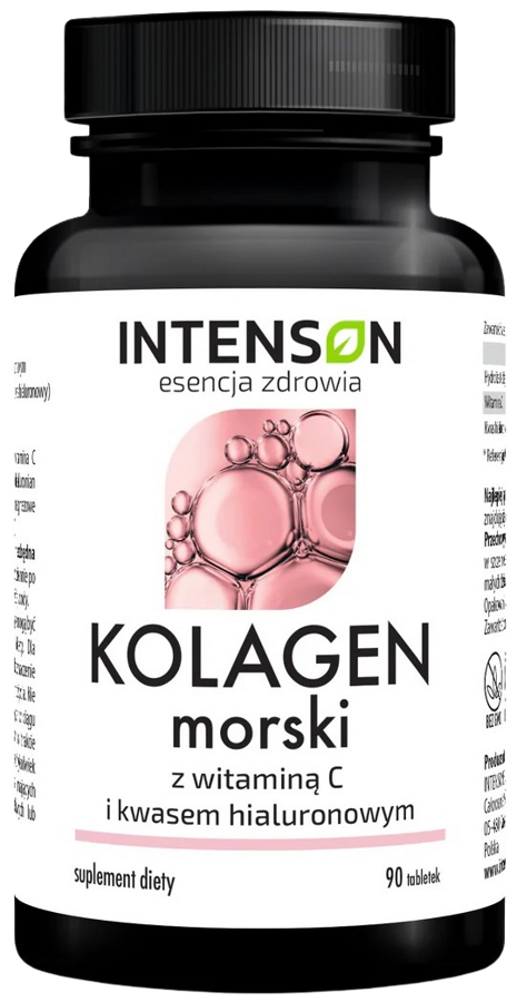 Kolagen Morski + Kwas Hialuronowy Witamina C 90 tabletek Intenson - suplement diety