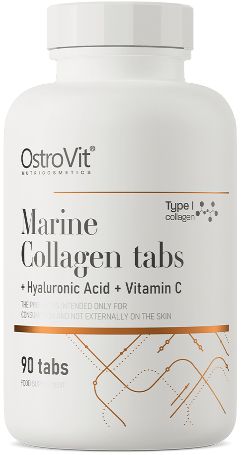 Kolagen Morski + Kwas Hialuronowy i Witamina C 90 tabl. OstroVit Marine Collagen - suplement diety