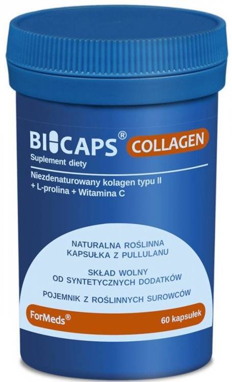 Kolagen typu II + L-Prolina + Witamina C - Collagen Suplement diety 60 kaps. - Formeds BiCaps®