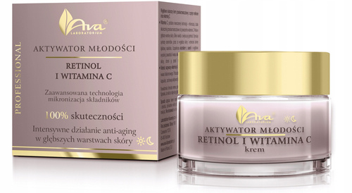 Krem do twarzy Aktywator Młodości Retinol i Witamina C 50 ml - Ava Professional