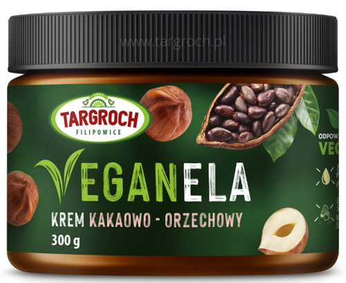 Krem kakaowo - orzechowy - VeganEla 300 g - Targroch (WAŻN. 13.12.2024)