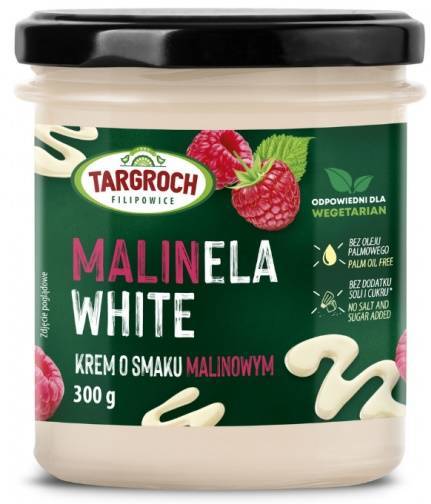 Krem o smaku Malinowym - MalinEla White 300 g - Targroch 