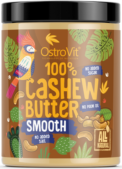 Krem z nerkowca Gładki 100% Cashew Butter Smooth - Bez Cukru i Soli 1 kg - OstroVit