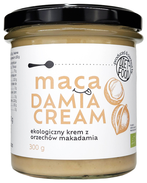 Krem z orzechów makadamia BIO Macadamia Cream Diet-Food 300 g