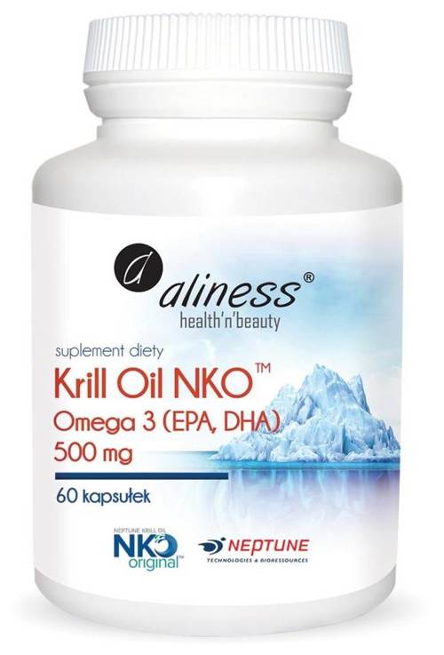 Krill Oil NKO 500 mg Olej z Kryla Omega-3 60 kaps. Aliness - suplement diety