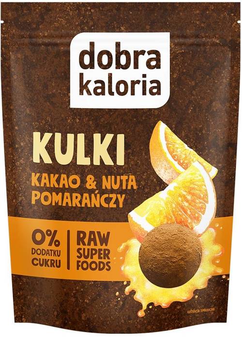Kulki Mocy kakao & nuta pomarańczy 65 g Dobra Kaloria - przekąska Bez Cukru