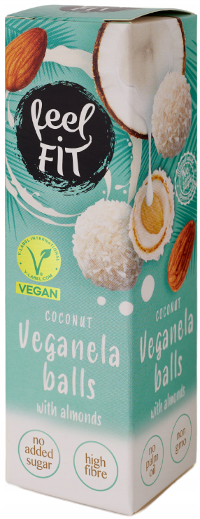Kulki kokosowe z migdałem Bez Cukru Vege 27 g FeelFIT Veganela Coconut Balls with Almonds
