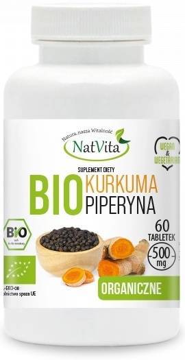 Kurkuma + Piperyna BIO 500 mg - suplement diety 60 tabl. - NatVita