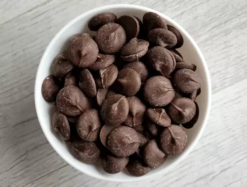 Kuwertura czekoladowa Mleczna Czekolada drażetki 36% 500 g kaletki dropsy pastylki