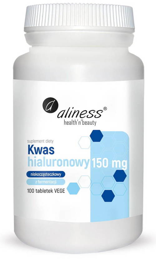 Kwas hialuronowy niskocząsteczkowy 150 mg 100 tabl. Vege Aliness - suplement diety