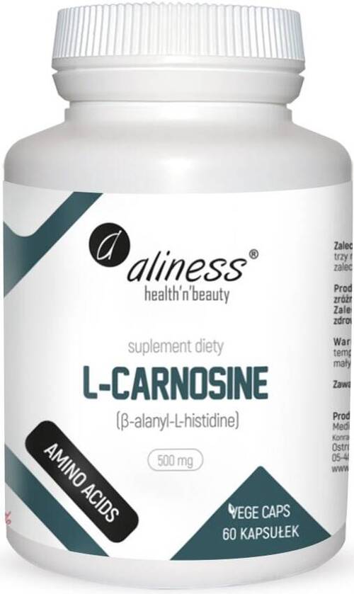 L-Carnosine 500 mg L-karnozyna 60 kaps. Vege Aliness - suplement diety