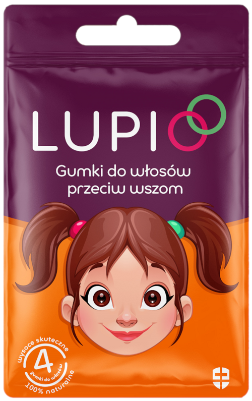 LUPIO Gumki do włosów przeciw wszom 4 sztuki - na wszy gnidy