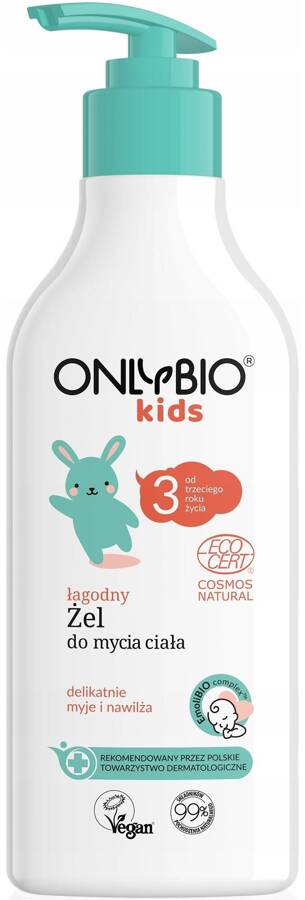 Łagodny żel do mycia ciała od 3. roku życia OnlyBio Kids 300 ml