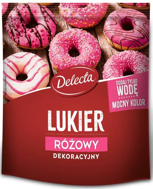 Lukier dekoracyjny Różowy 80 g Delecta