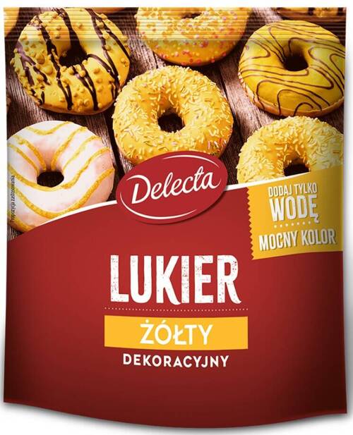 Lukier dekoracyjny Żółty 80 g Delecta