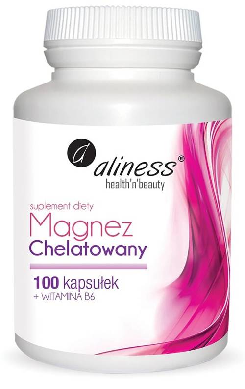 Magnez Chelatowany 560 mg + witamina B6 100 kaps. Aliness - suplement diety