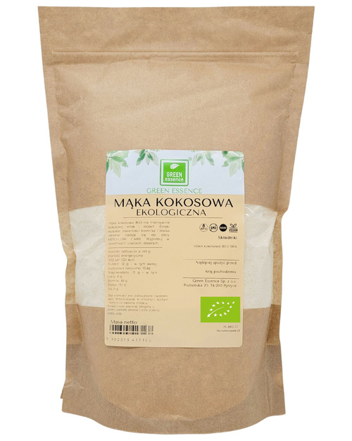 Mąka kokosowa BIO 1 kg Ekologiczna naturalna niskowęglowodanowa