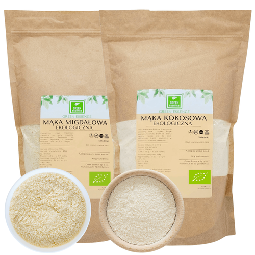 Mąka migdałowa BIO 1 kg + Mąka kokosowa BIO 1 kg - Ekologiczny Zestaw KETO