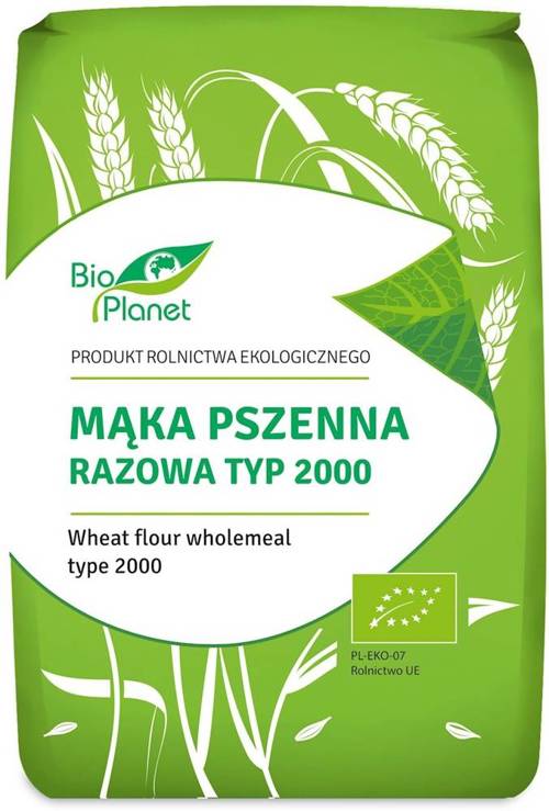 Mąka pszenna razowa Typ 2000 - pełnoziarnista Ekologiczna 1 kg - Bio Planet