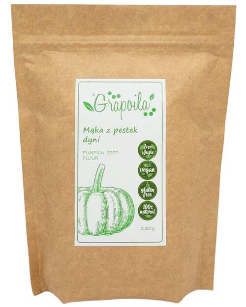 Mąka z pestek dyni odtłuszczona RAW 250 g Grapoila Pumpkin Seed Flour