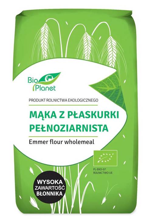 Mąka z płaskurki pełnoziarnista Ekologiczna 500 g Bio Planet 