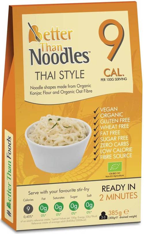 Makaron Konjac Noodle Bezglutenowy BIO 385 g Better Than Foods Noodles Thai Style - KETO
