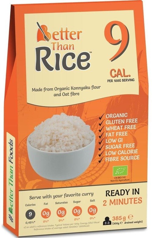 Makaron Konjac Ryż Bezglutenowy BIO 385 g Better Than Foods Rice - KETO