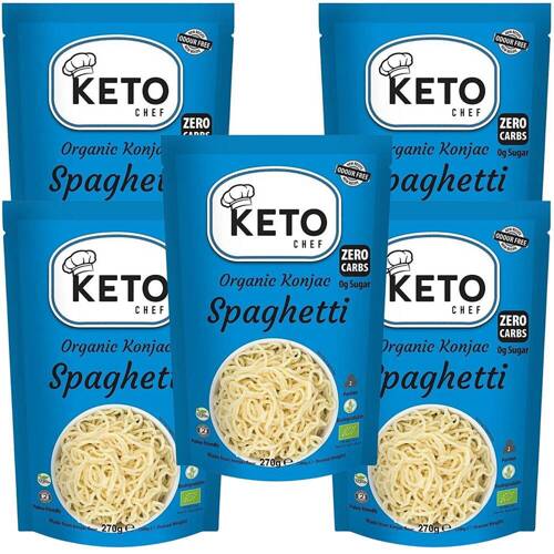 Makaron Konjac Spaghetti shirataki BIO Zestaw 5x 270 g Keto Chef Bezzapachowy