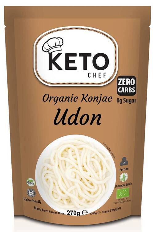 Makaron Konjac Udon Noodle shirataki Bio 270 g Keto Chef Bezzapachowy