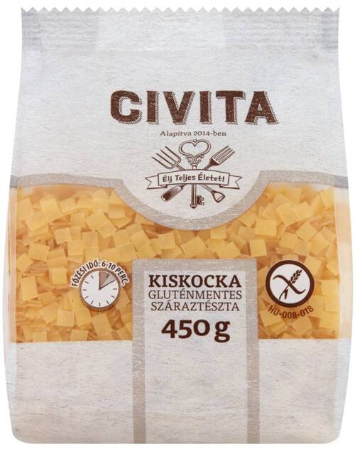 Makaron kukurydziany Bezglutenowy Kwadraty 450 g Civita High Fibre