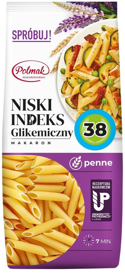 Makaron pióra Penne 250 g Polmak Niski Indeks Glikemiczny